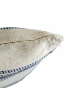 Creative Co-op Blue Striped Cotton Pillow Textiles