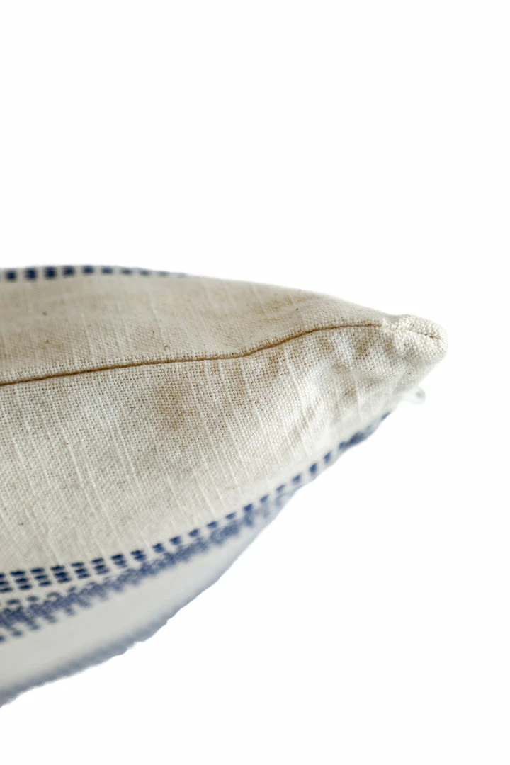 Creative Co-op Blue Striped Cotton Pillow Textiles