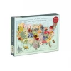 Hachette Wendy Gold USA State Flowers 1000 Piece Jigsaw Puzzle GIFT