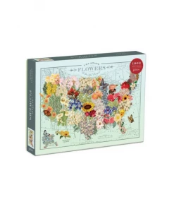 Hachette Wendy Gold USA State Flowers 1000 Piece Jigsaw Puzzle GIFT