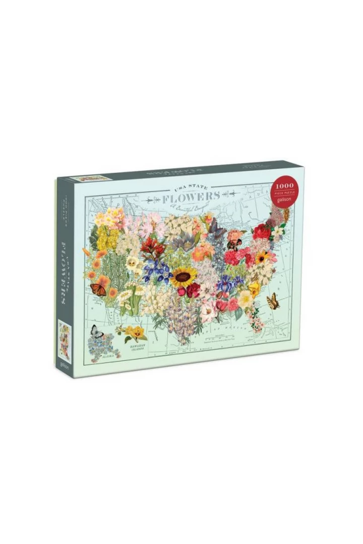 Hachette Wendy Gold USA State Flowers 1000 Piece Jigsaw Puzzle GIFT