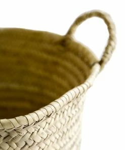 Creative Co-op Hand Woven Moroccon Basket With Handles