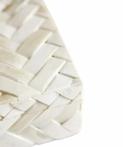 A.Sanoma White Basketweave Bone Box