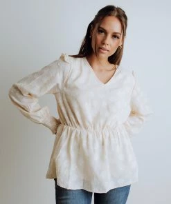 TeaNRose Apparel Cece Ivory Blouse FINAL SALE