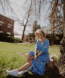 Kori America Blue Skies Floral Dress