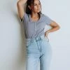 Mittoshop Jenna Ribbed Top In Blue Apparel