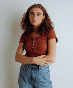 Mittoshop Jenna Top In Burnt FINAL FEW