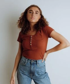 Mittoshop Jenna Top In Burnt FINAL FEW
