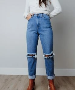 Vibrant Apparel Hudson Mom Jeans In Denim FINAL FEW