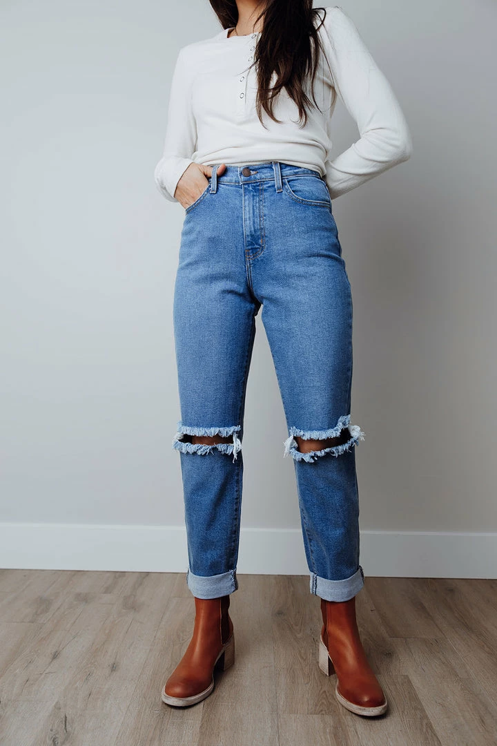 Vibrant Apparel Hudson Mom Jeans In Denim FINAL FEW