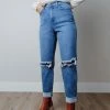 Vibrant Apparel Hudson Mom Jeans In Denim FINAL FEW