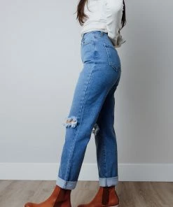 Vibrant Apparel Hudson Mom Jeans In Denim FINAL FEW