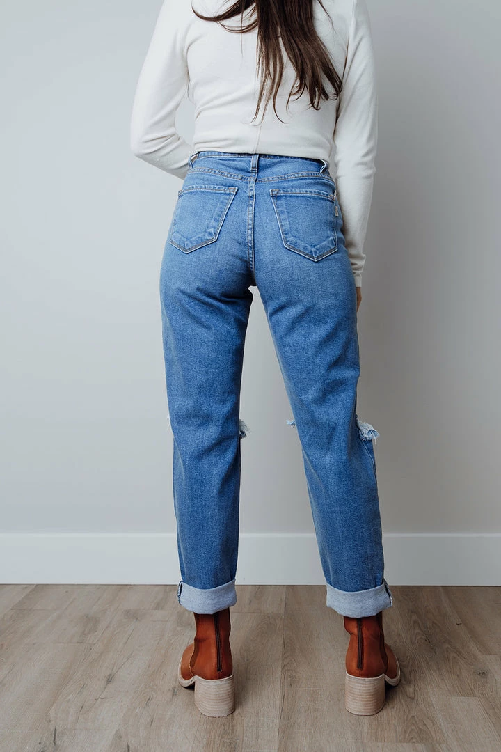 Vibrant Apparel Hudson Mom Jeans In Denim FINAL FEW
