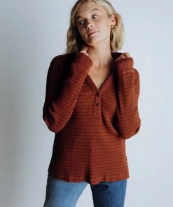 In Loom Mumford Ribbed Polo// Brown Apparel