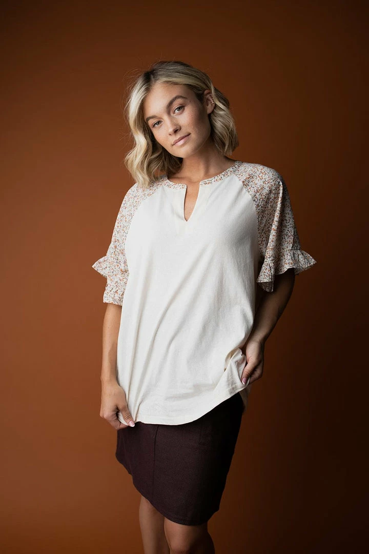 Cotton Bleu Ophelia Contrast Top FINAL FEW