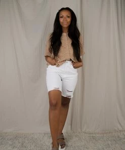 Polagram Dorothy Stripe Top/ Tan FINAL FEW Apparel