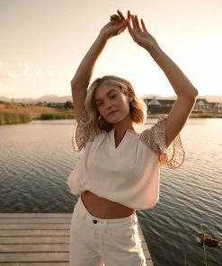 Cotton Bleu Ophelia Contrast Top FINAL FEW