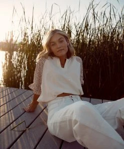 Cotton Bleu Ophelia Contrast Top FINAL FEW