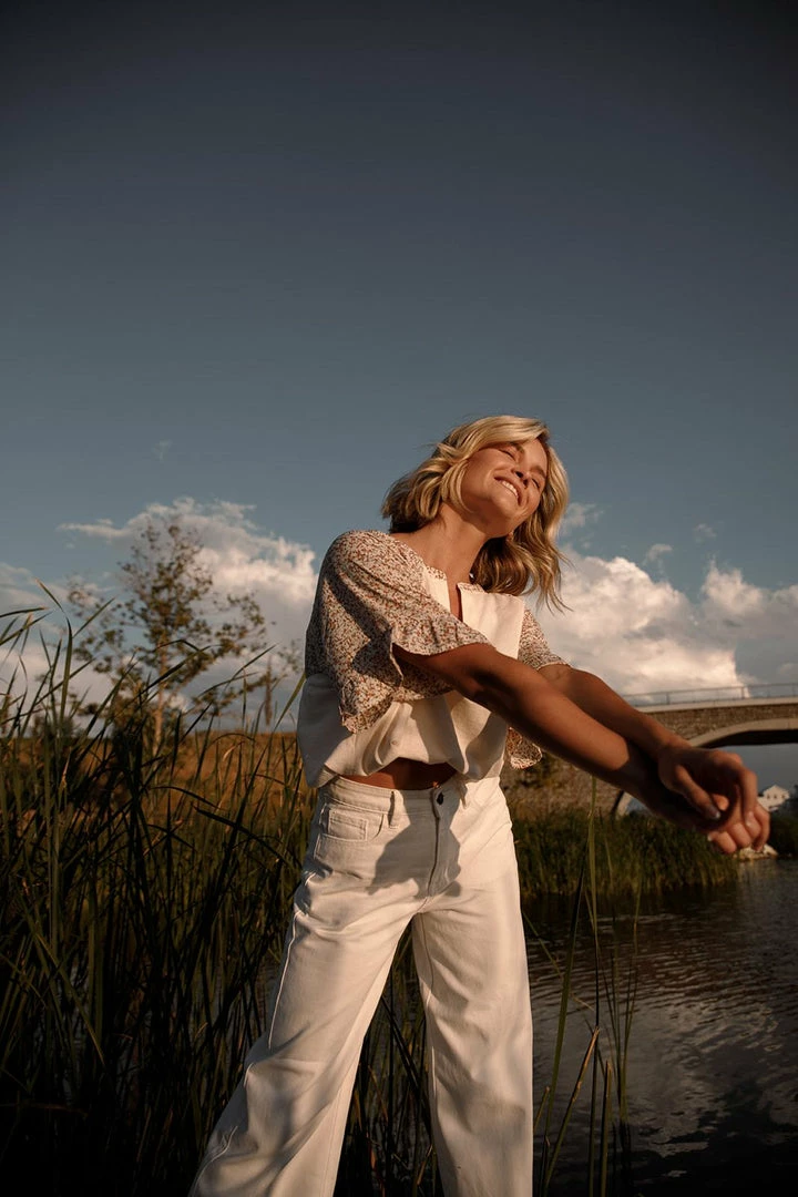 Cotton Bleu Ophelia Contrast Top FINAL FEW