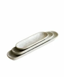 Creative Co-op Stoneware Tray In White Kitchen