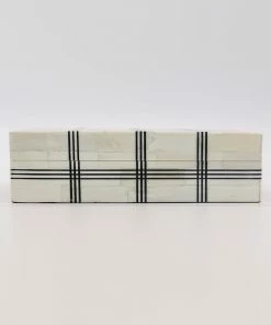 A.Sanoma Plaid Bone Box Home Decor