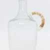 Mud Pie Home Decor Glass Jug With Wicker Handle