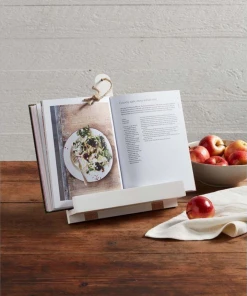 Mud Pie Kitchen White Stripe Cookbook Holder