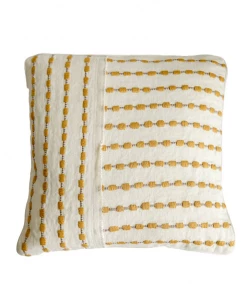 Classic Home Katia Yellow Stitch Pillow