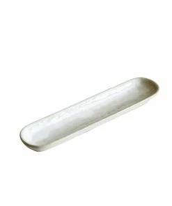 Creative Co-op Stoneware Tray In White Kitchen