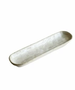 Creative Co-op Stoneware Tray In White Kitchen