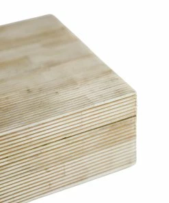 A.Sanoma Gold Pinstripe Bone Box Home Decor