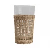Creative Co-op Seagrass Wrap Drinking Glass Kitchen