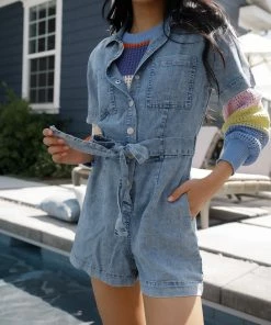 En Creme Apparel Goldberg Denim Romper