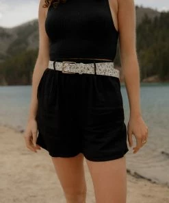 Leto Accessories Casablanca Floral Belt