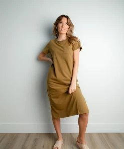 TeaNRose Apparel Delta Dress In Olive FINAL SALE