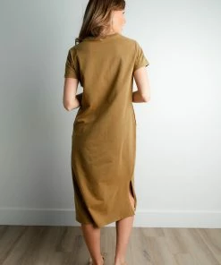 TeaNRose Apparel Delta Dress In Olive FINAL SALE