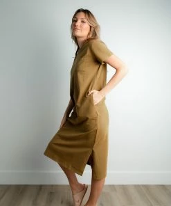 TeaNRose Apparel Delta Dress In Olive FINAL SALE