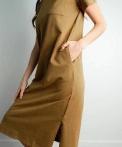 TeaNRose Apparel Delta Dress In Olive FINAL SALE
