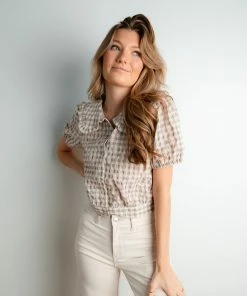 Calista Apparel Mack Checkered Blouse