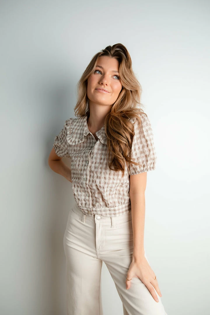 Calista Apparel Mack Checkered Blouse