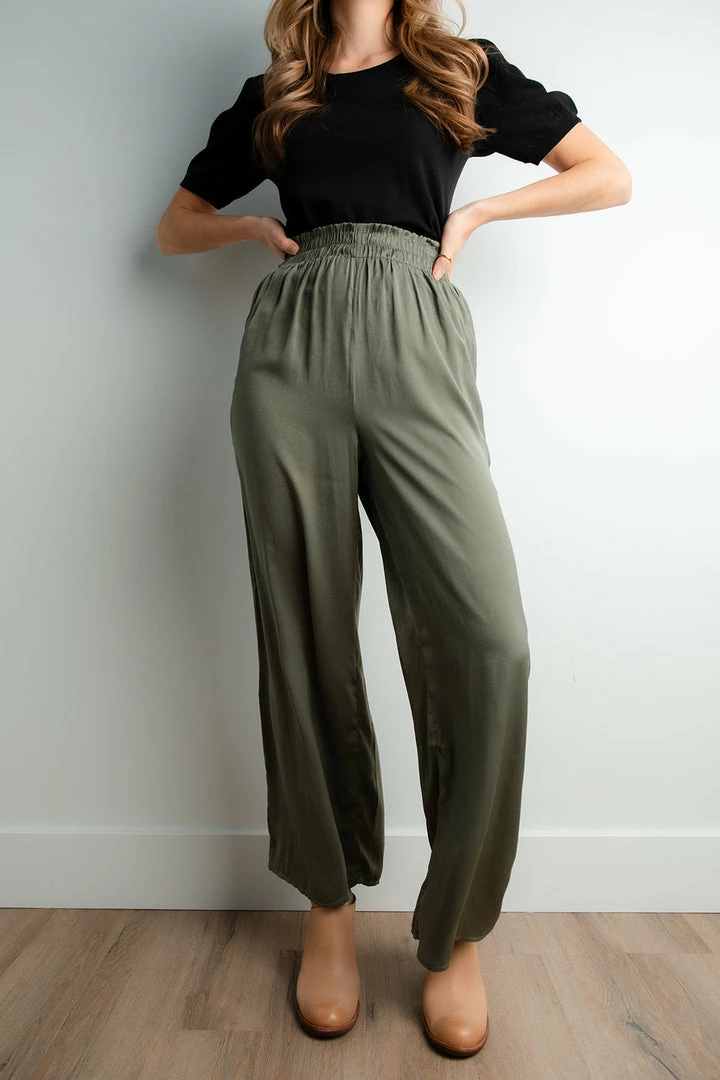 TeaNRose Mara Olive Pants-FINAL SALE