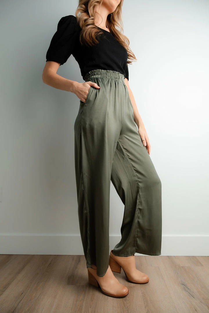 TeaNRose Mara Olive Pants-FINAL SALE