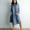 Yuvita Line Pietro Linen Button Dress