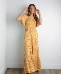 In Loom Celeste Smocked Dress In Marigold Apparel