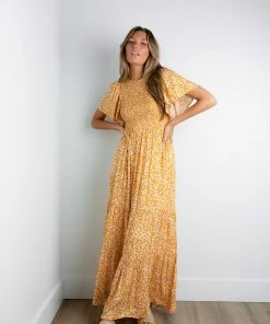 In Loom Celeste Smocked Dress In Marigold Apparel