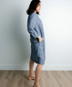 Yuvita Line Pietro Linen Button Dress