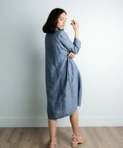 Yuvita Line Pietro Linen Button Dress
