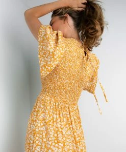 In Loom Celeste Smocked Dress In Marigold Apparel