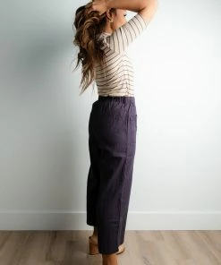 TeaNRose Apparel Frances Linen Pants In Navy-FINAL FEW