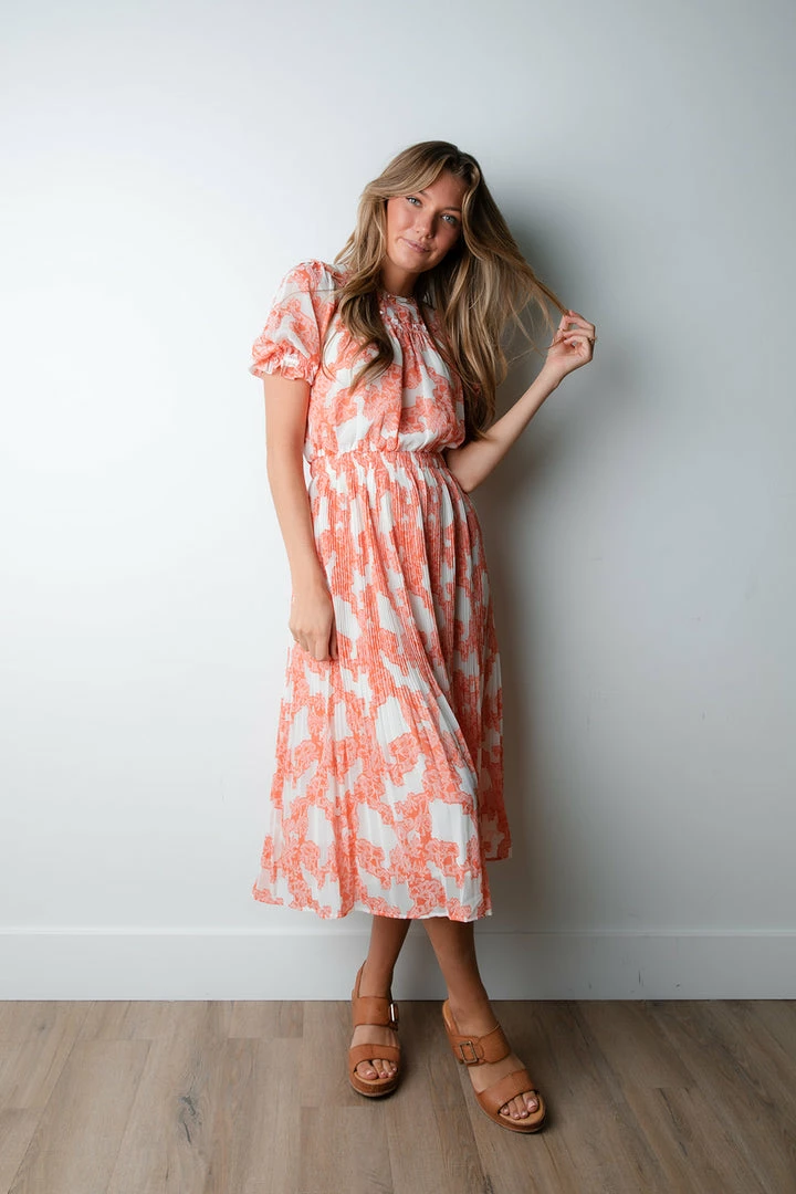 Nest Style & Design Claire Midi Dress In Tangerine